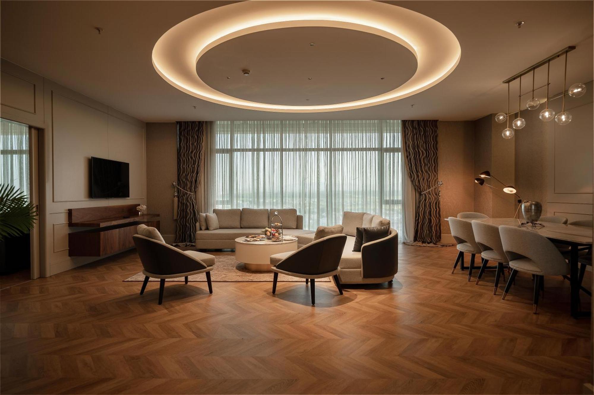 Concorde Tower Hotel & Casino Nikosia Bagian luar foto A living room in a luxury apartment
